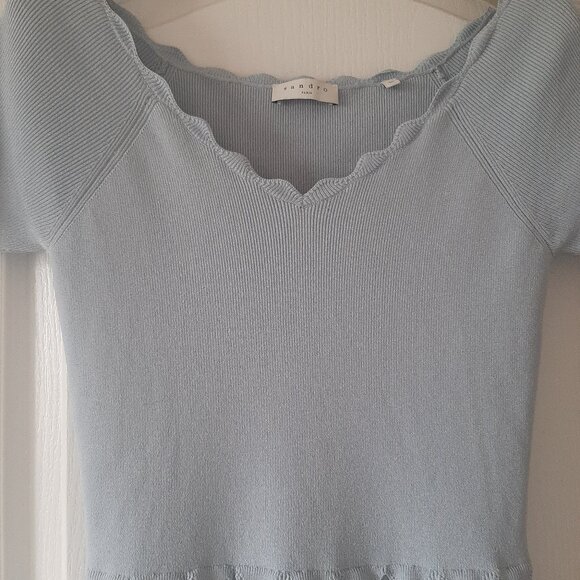 Sandro Meissa Short-Sleeve Fit & Flare Knit Dress - Picture 10 of 16